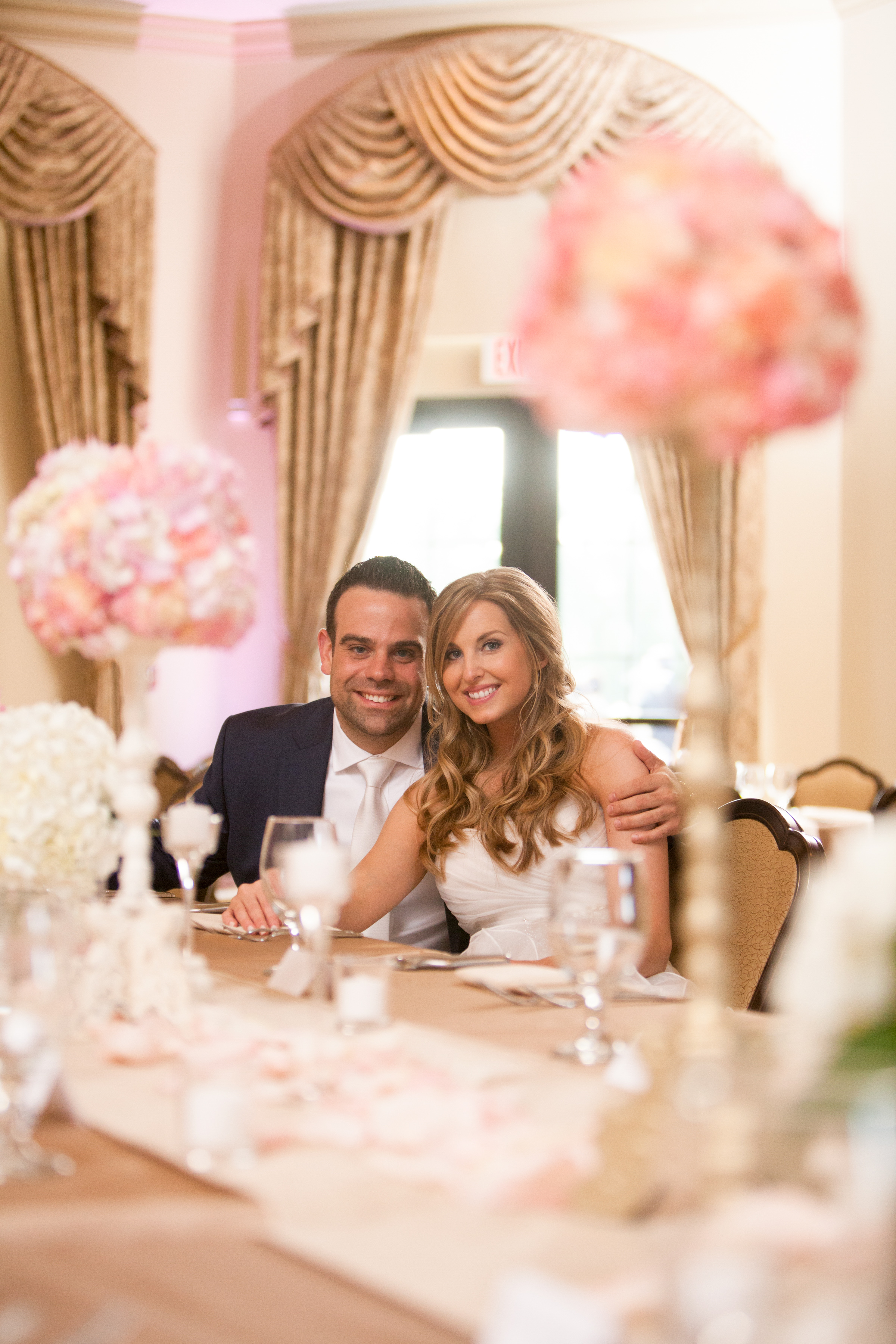 Liz & Jay: Country Club Wedding, groom and bride at reception